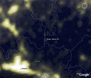 Inquinamento luminoso, fonte GoogleEarth